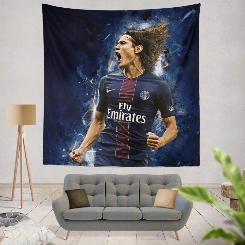Edinson Cavani Classic PSG Football Player Tapestry