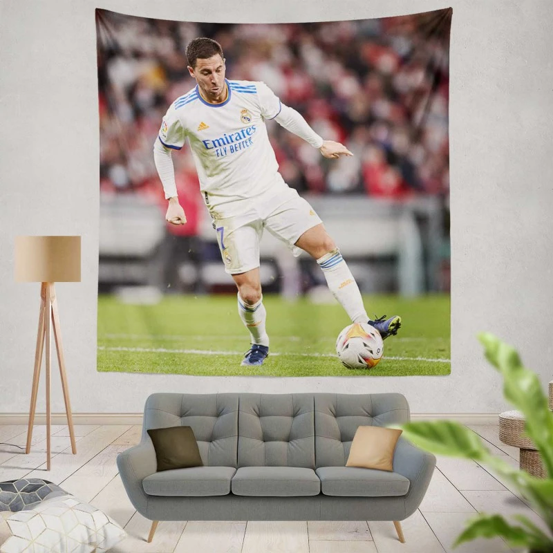 Real Madrid Star Football Player Eden Hazard Tapestry