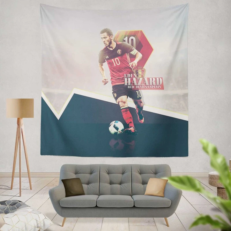 Eden Hazard Belgium Star Player Tapestry