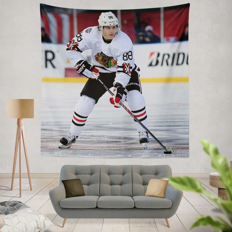 Patrick Kane American Professional Ice Hockey Team Tapestry