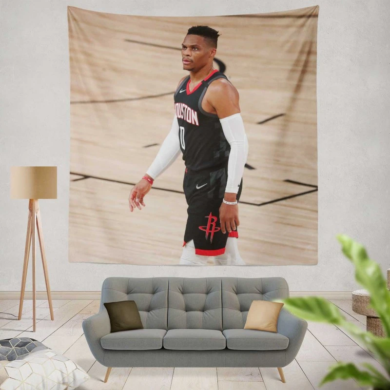Russell Westbrook Houston Rockets Basketball Tapestry