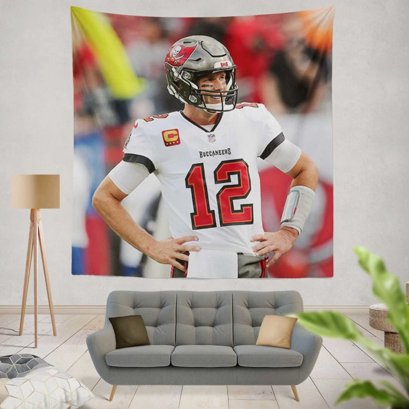 Professional NFL Football Player Tom Brady Tapestry
