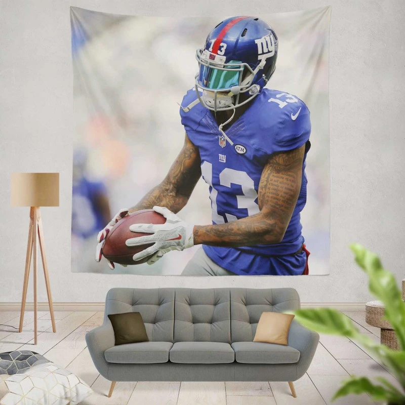 Odell Beckham Jr Football Kids Tapestry