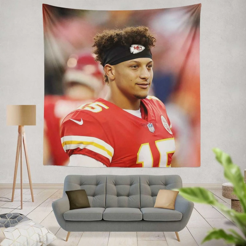 Powerful NFL Football Player Patrick Mahomed Tapestry