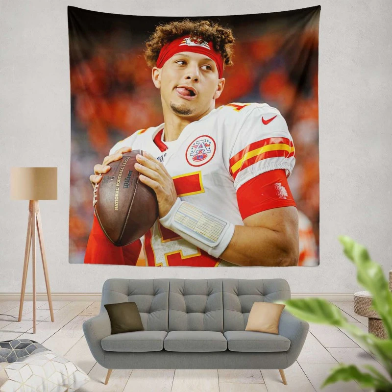 Energetic NFL Football Player Patrick Mahomed Tapestry