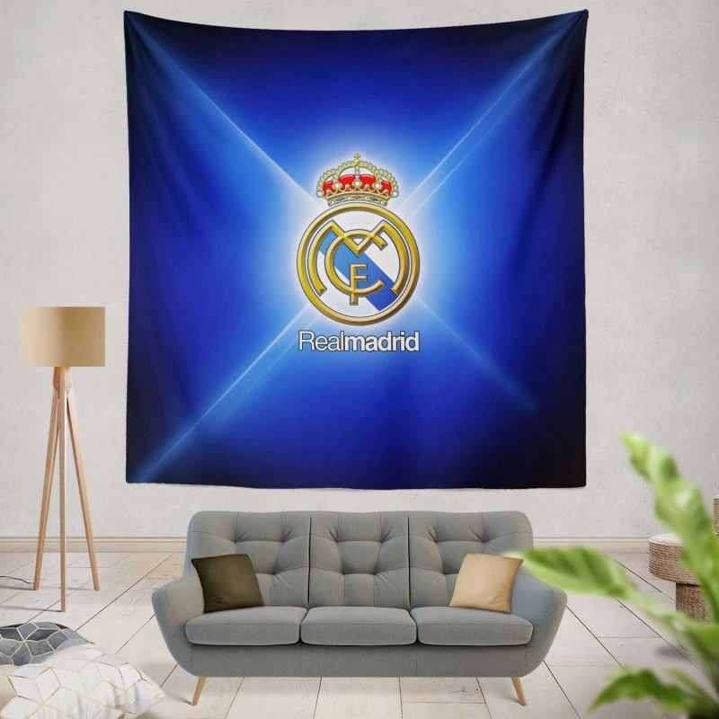 Real Madrid Logo Spain Football Club Tapestry