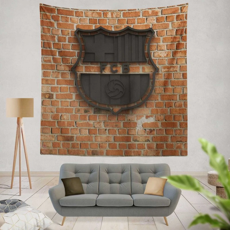 Sensational Football Team FC Barcelona Tapestry