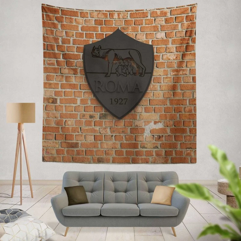 AS Roma Football Team Logo in Wall Tapestry