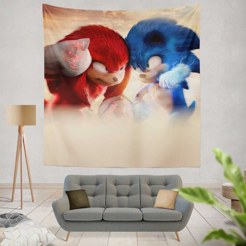 Sonic the Hedgehog 2 Movie Knuckles the Echidna Wall Hanging Tapestry