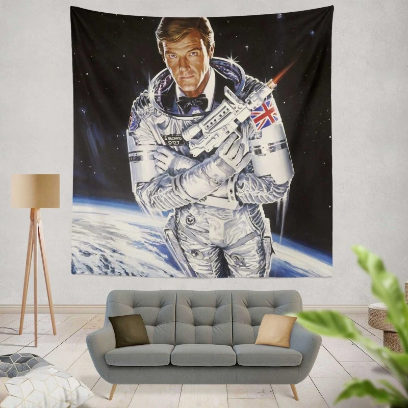 Moonraker Movie Roger Moore James Bond Wall Hanging Tapestry