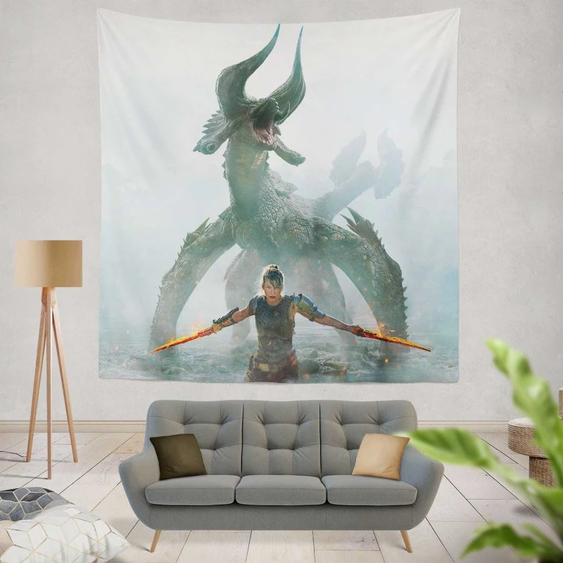 Monster Hunter Movie Milla Jovovich Black Diablos Wall Hanging Tapestry
