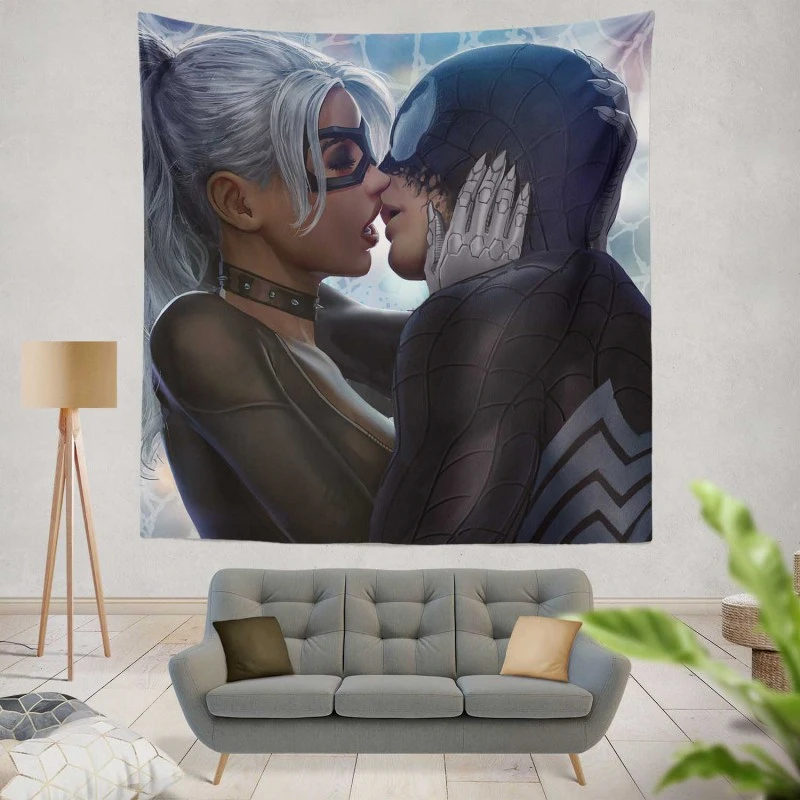 Spider-Man Movie Black Cat Marvel Comics Wall Hanging Tapestry