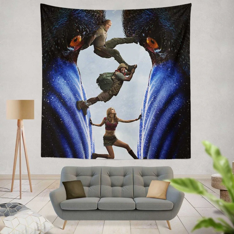 Jumanji The Next Level Movie Dwayne Johnson Kevin Hart Wall Hanging Tapestry