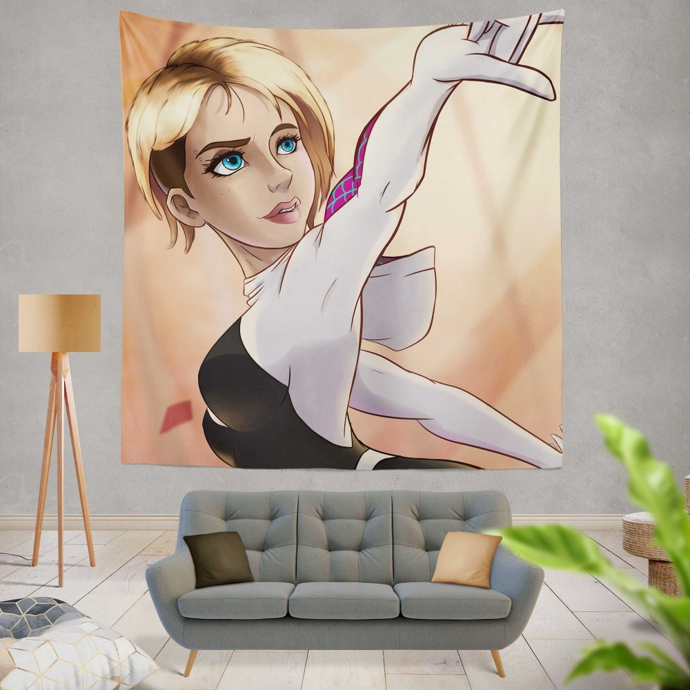 Spider-Man Into The Spider-Verse Movie Spider-Gwen Wall Hanging Tapestry