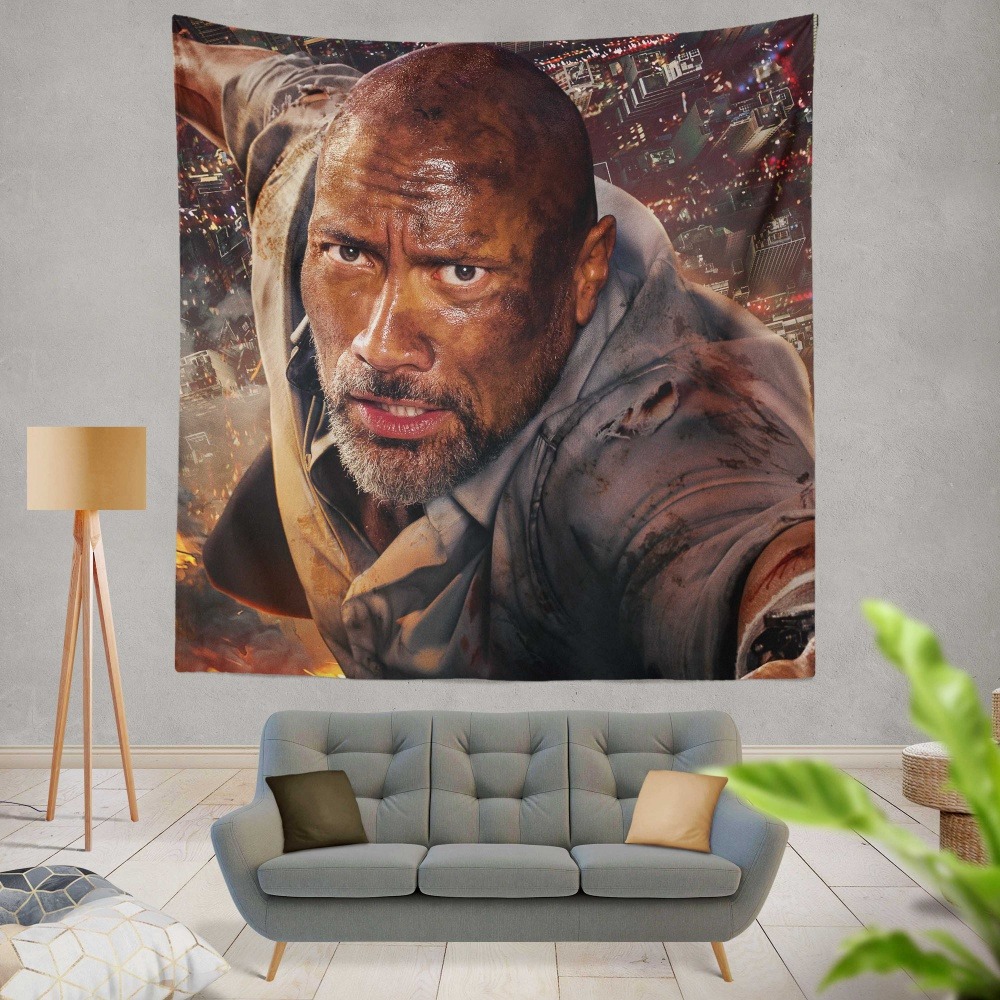 Skyscraper Movie Dwayne Johnson Wall Hanging Tapestry