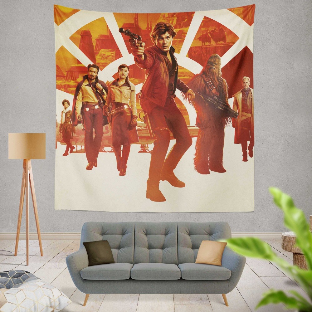 Solo A Star Wars Story Movie Alden Ehrenreich Chewbacca Emilia Clarke Han Solo Qira Wall Hanging Tapestry