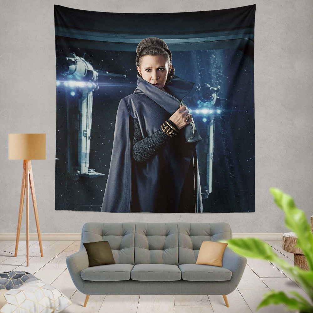 Star Wars The Last Jedi Movie Carrie Fisher Leia Organa Wall Hanging Tapestry