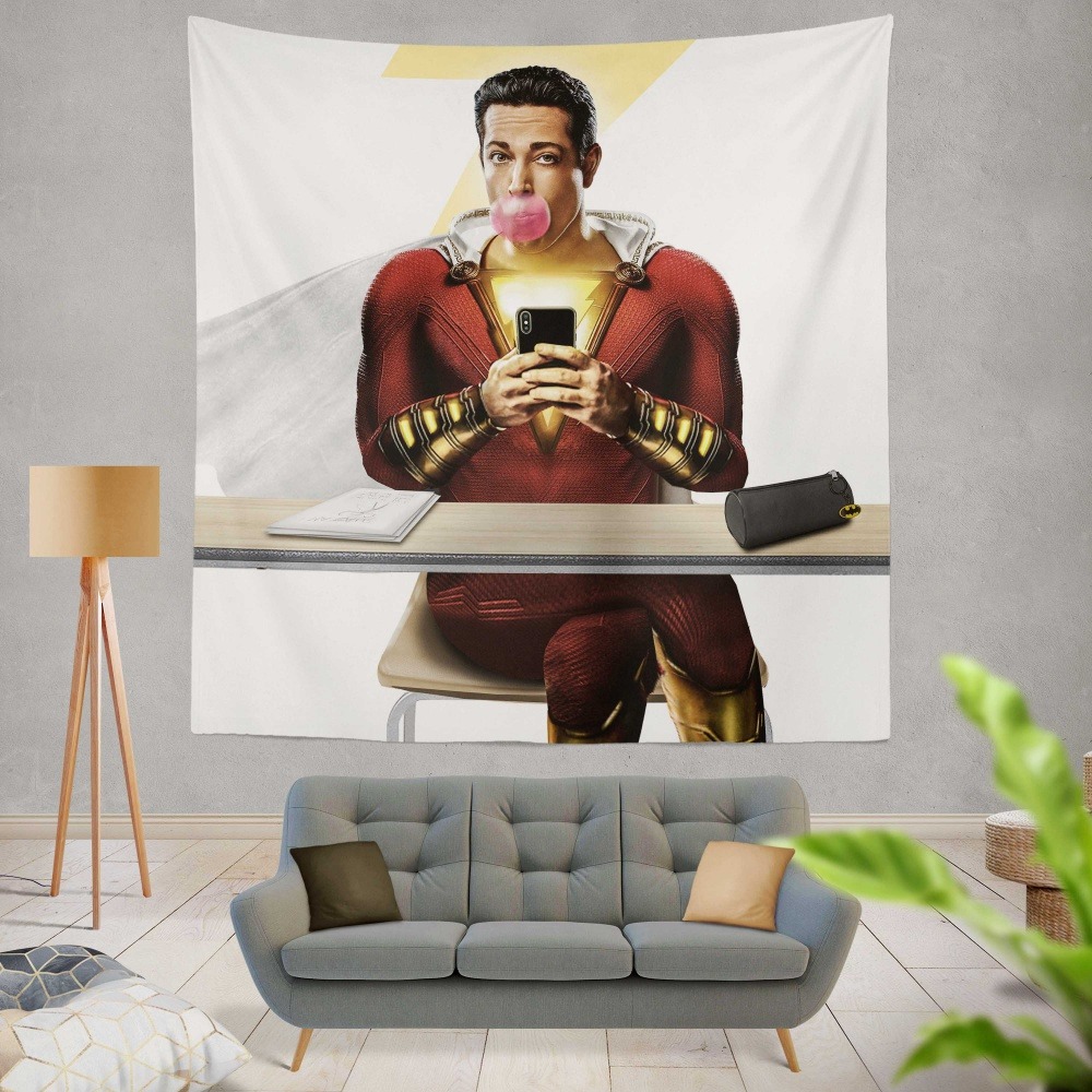 Shazam Movie Zachary Levi DC Wall Hanging Tapestry