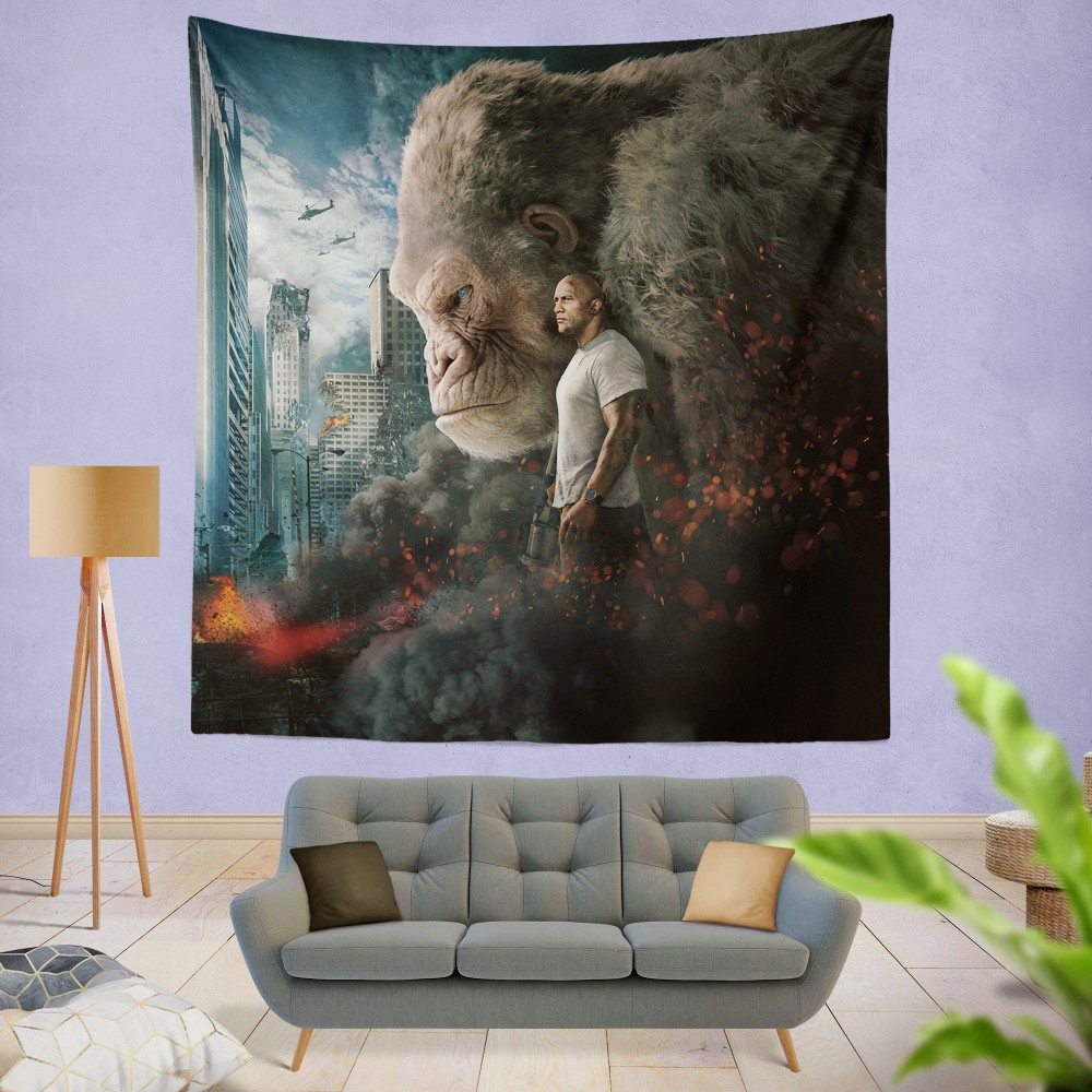 Rampage Dwayne Johnson Movie Wall Hanging Tapestry