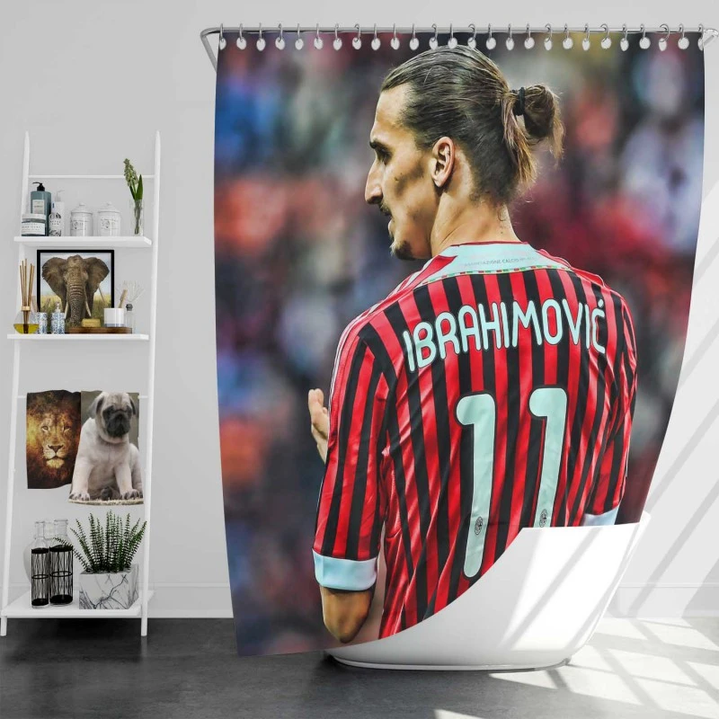 Sportive Footballer Zlatan Ibrahimovic Shower Curtain