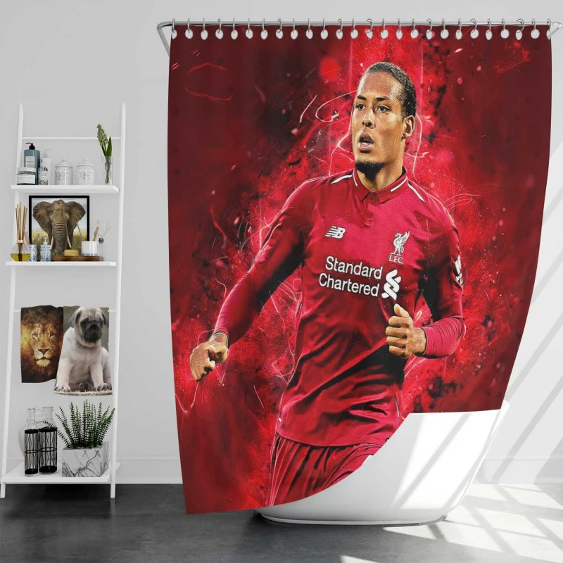 Excellent Dutch Football Player Virgil Van Dijk Shower Curtain