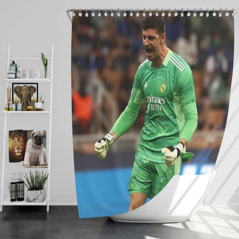 Encouraging Football Thibaut Courtois Shower Curtain