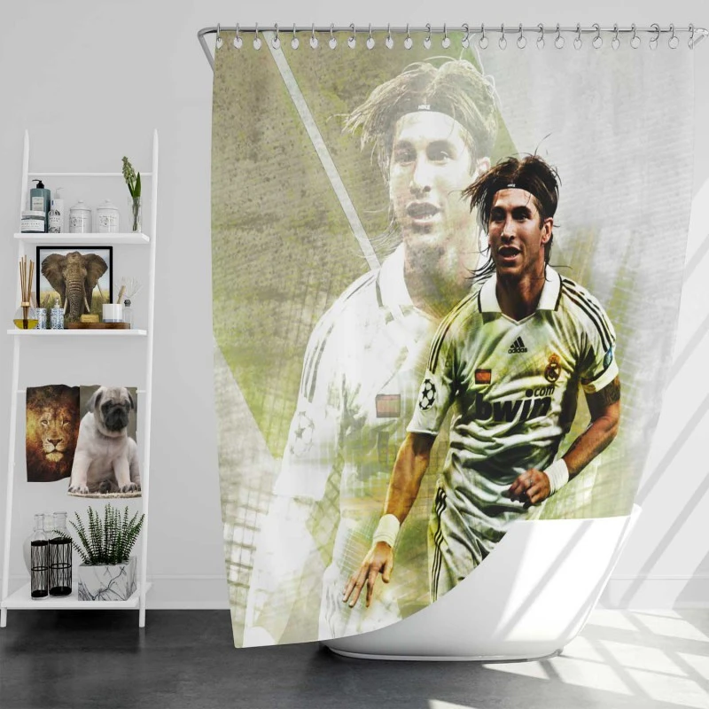 Sergio Ramos Copa De La Liga Soccer Player Shower Curtain