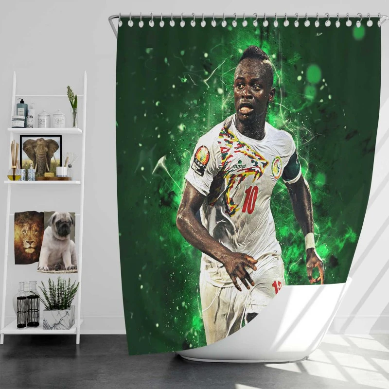 Sadio Mane Fast Football Shower Curtain