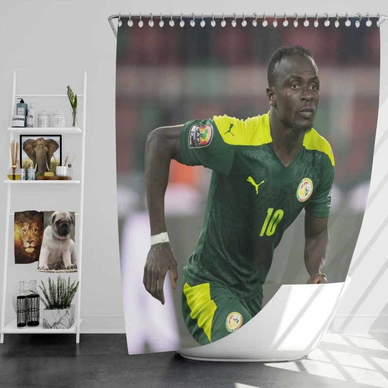 Sadio Mane Senegal Elite Football Shower Curtain