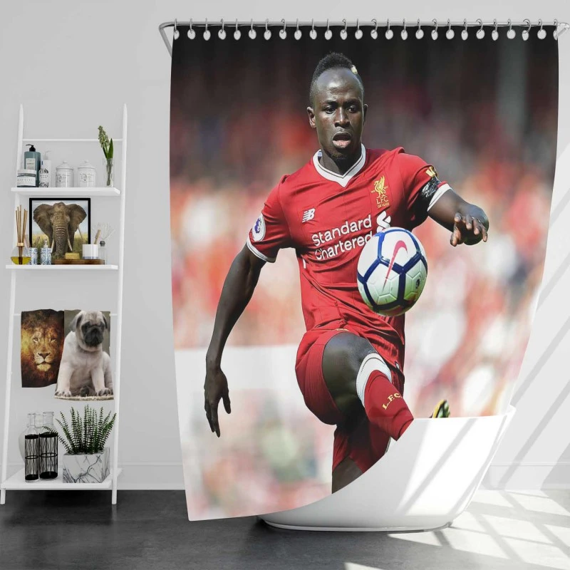 Sadio Mane Dependable Football Shower Curtain