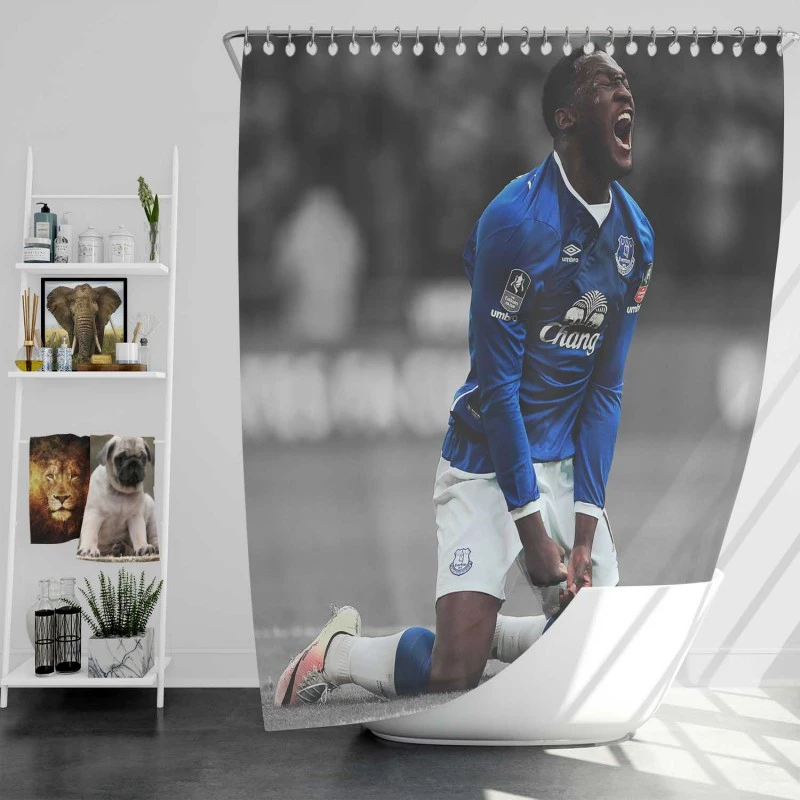 Populer Footballer Romelu Lukaku Shower Curtain