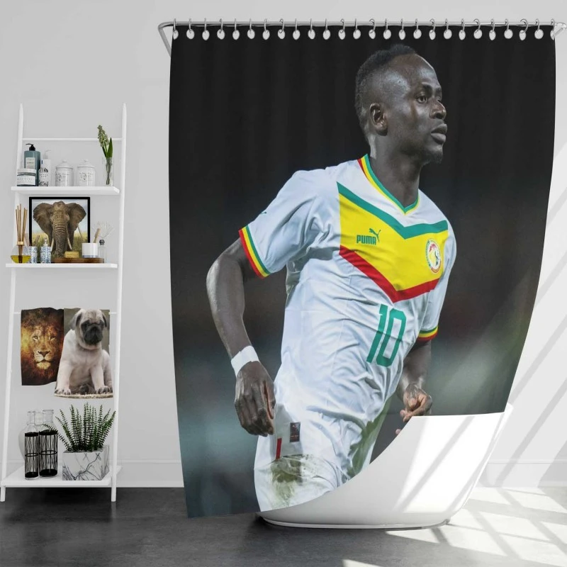 Sadio Mane Ethical Football Senegal Shower Curtain