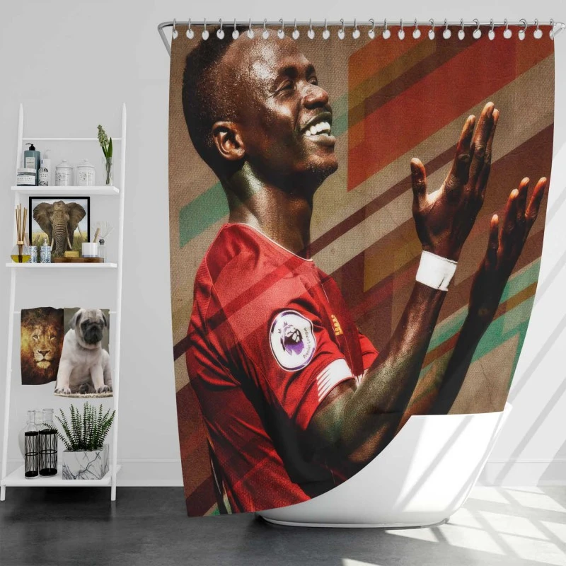 Sadio Mane Consistent Football Shower Curtain