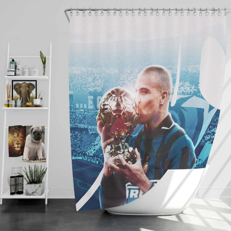 Professional Footballer Ronaldo Nazario Shower Curtain
