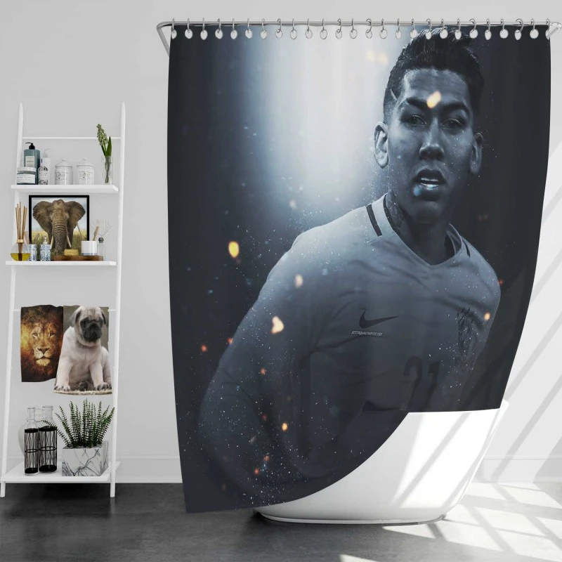 Roberto Firmino Hardworking Fifa Football Shower Curtain