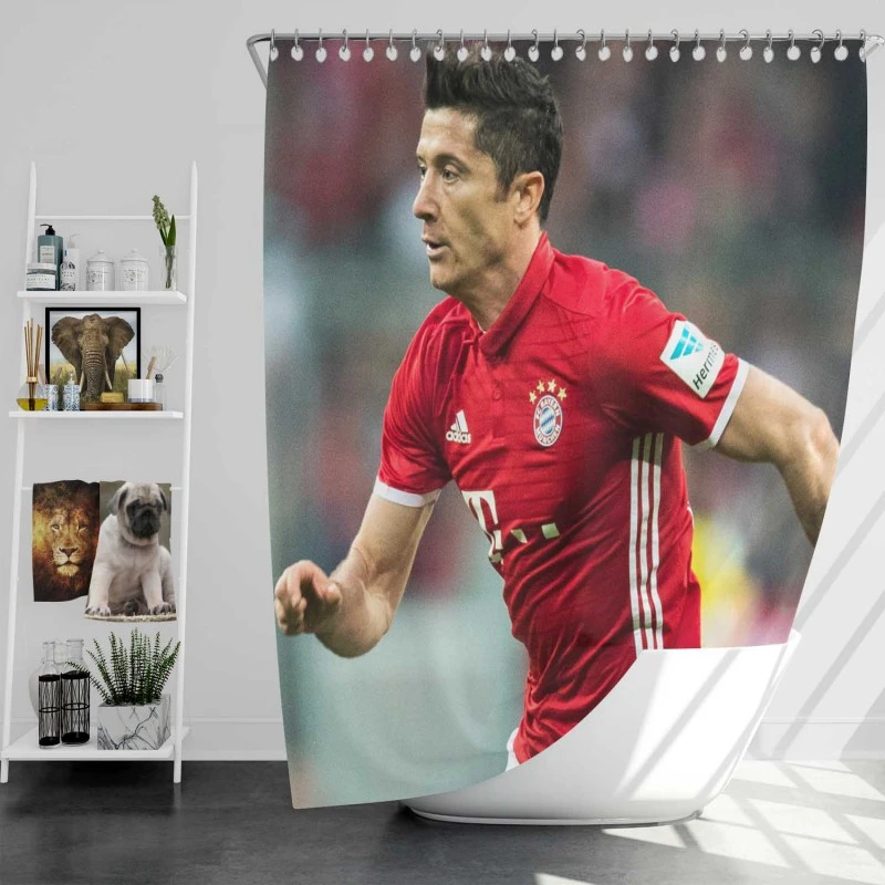 Ethical Football Player Robert Lewandowski Shower Curtain