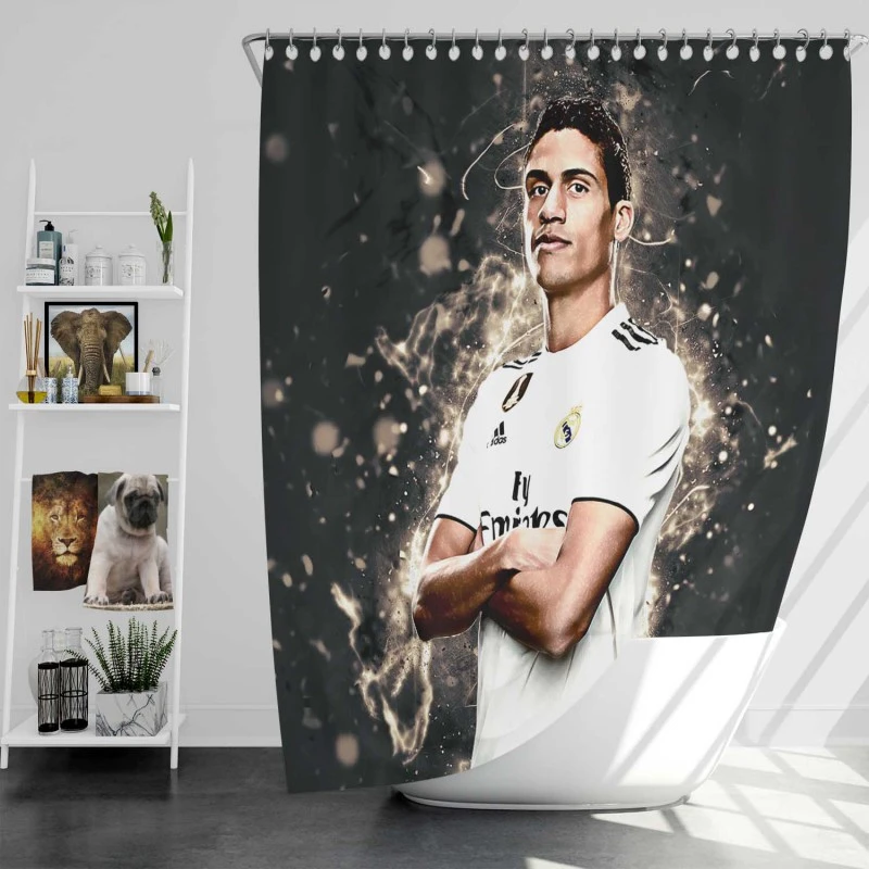 Raphael Varane Real Madrid 3D Shower Curtain