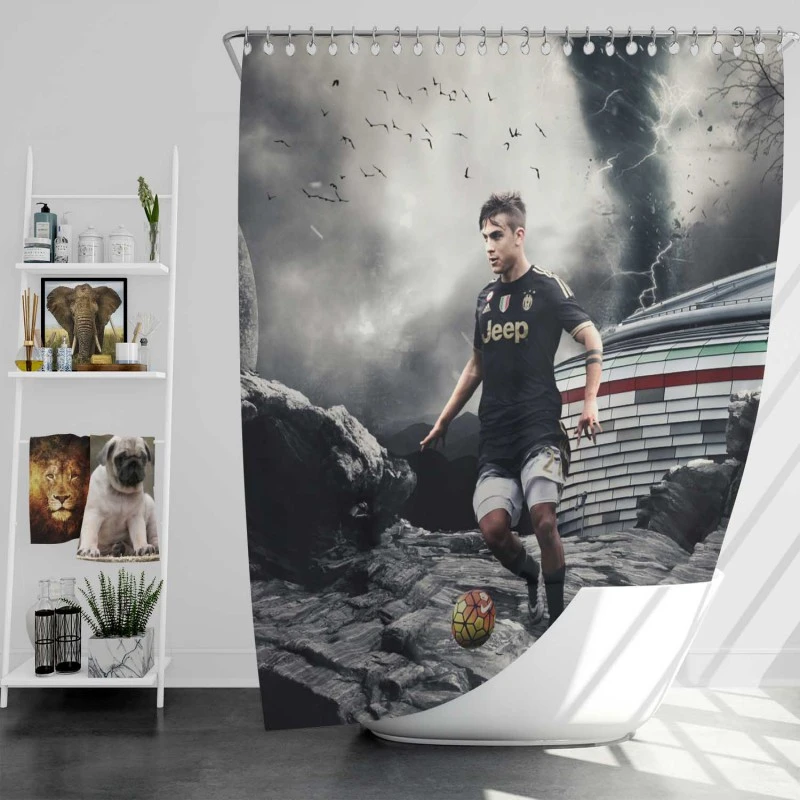 Goal Driven Soccer Player Paulo Dybala Shower Curtain
