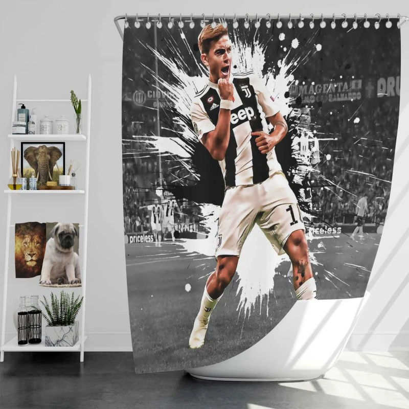 Hearty Footballer Player Paulo Dybala Shower Curtain