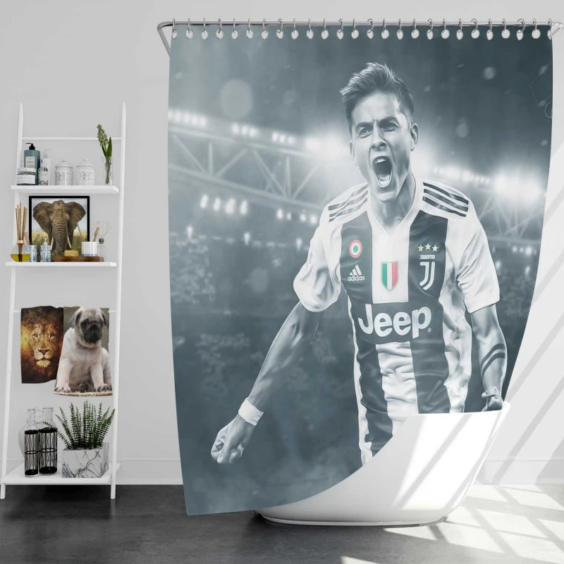 Paulo Dybala Euphoric Footballer Player Shower Curtain