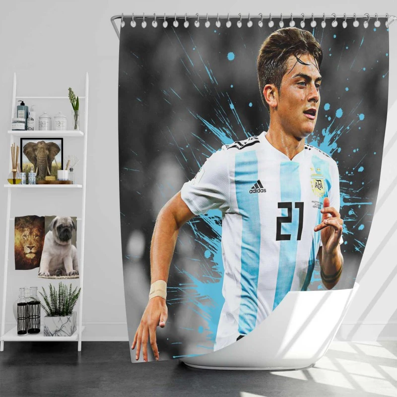 Paulo Dybala Athletic Soccer Player Shower Curtain
