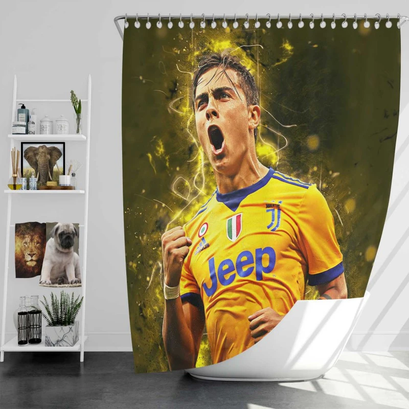 Prompt Juve Footballer Player Paulo Dybala Shower Curtain