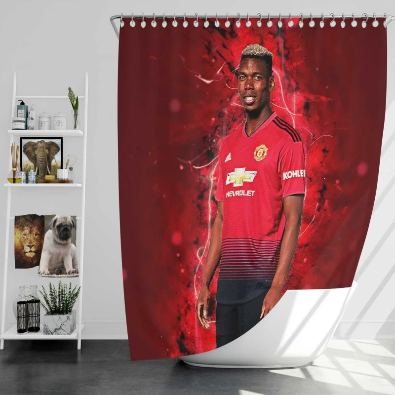 Paul Pogba Euphoric United Footballer Player Shower Curtain