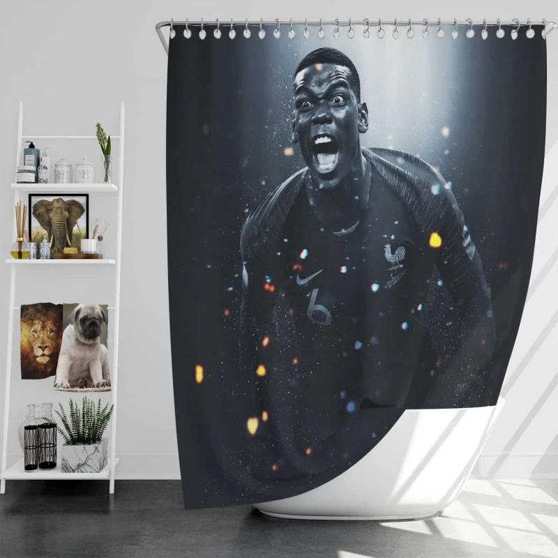 Paul Pogba Elite French Sports Player Shower Curtain