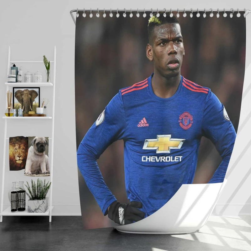 Paul Pogba Dependable United Sports Player Shower Curtain