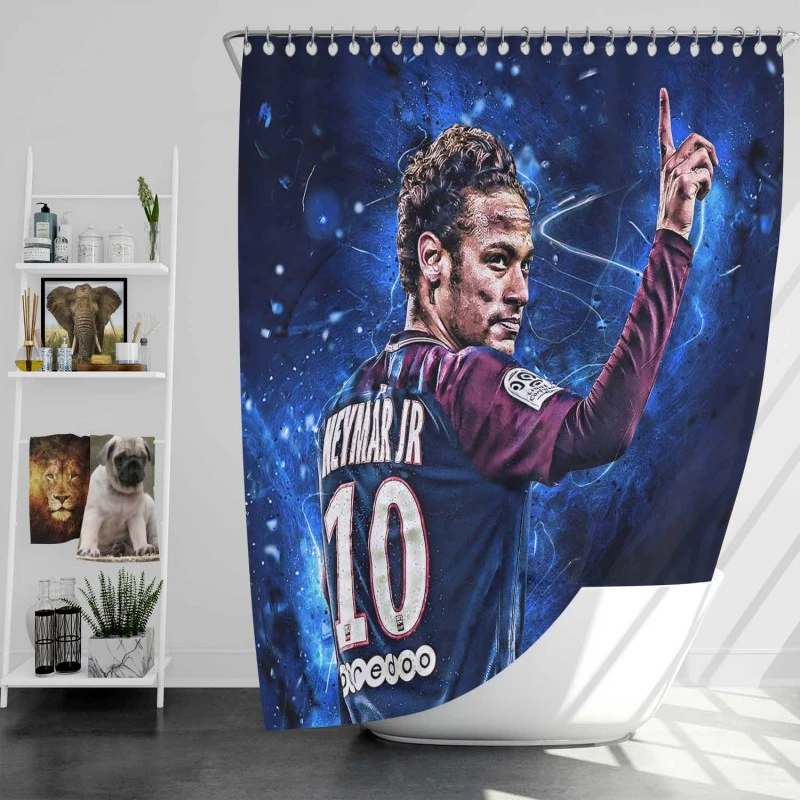 Honorable Psg Soccer Player Neymar Jr Shower Curtain