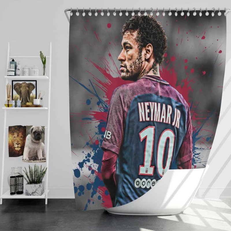 Neymar Healthy Psg Sports Player Shower Curtain