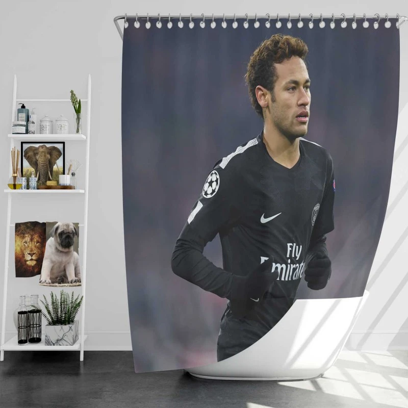 Enduring Psg Football Player Neymar Shower Curtain