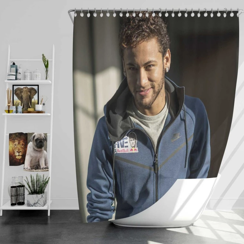 Neymar Jr Flexible Football Player Shower Curtain