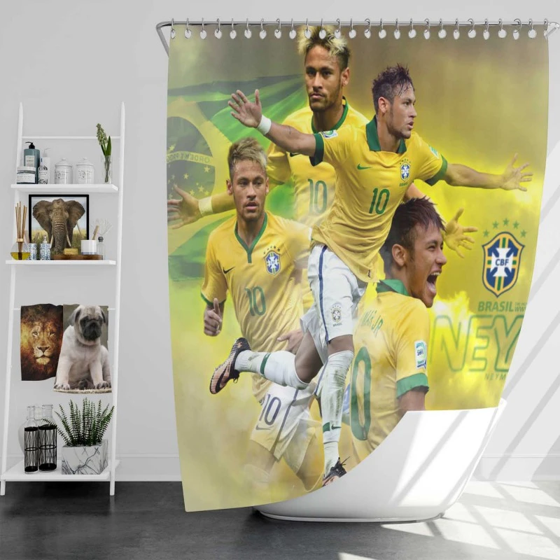 Neymar Fifa Confederations Cup Sports Player Shower Curtain